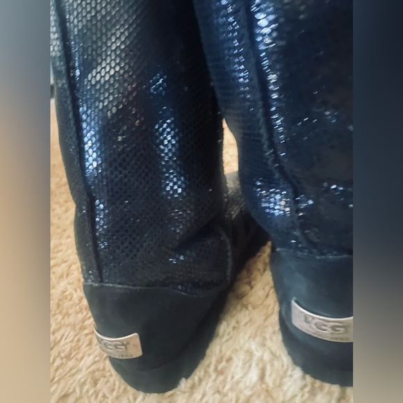 Ugg Classic Tall Black Sparkle Boots - Picture 14 of 16